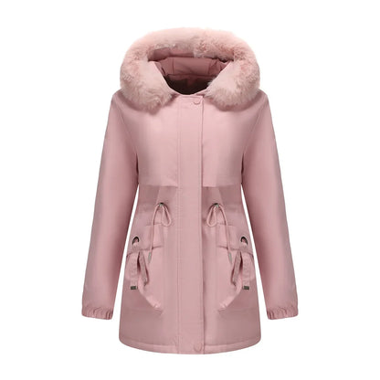 Grâce | Parka d'hiver élégante avec bord en fourrure