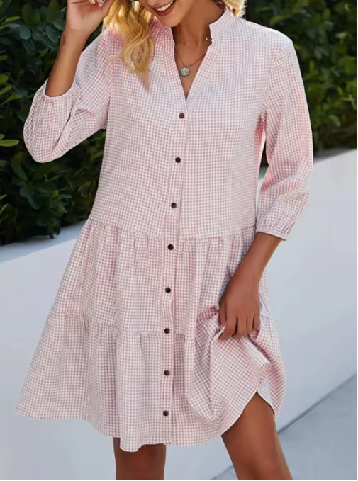 Zuri | Robe Mini Style Chemise Loose à Col V pour Femmes