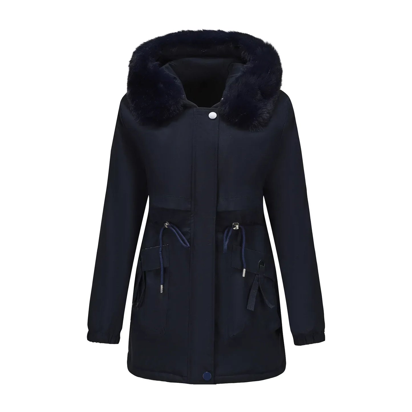 Grâce | Parka d'hiver élégante avec bord en fourrure