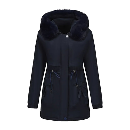 Grâce | Parka d'hiver élégante avec bord en fourrure