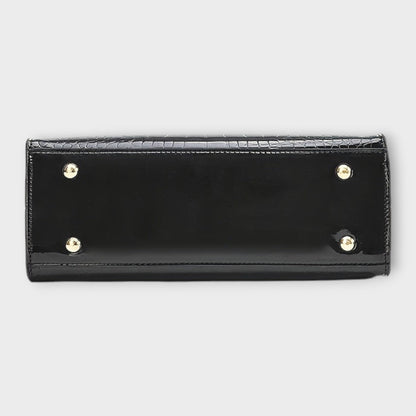 Aurora - Sac à main en cuir de crocodile brillant