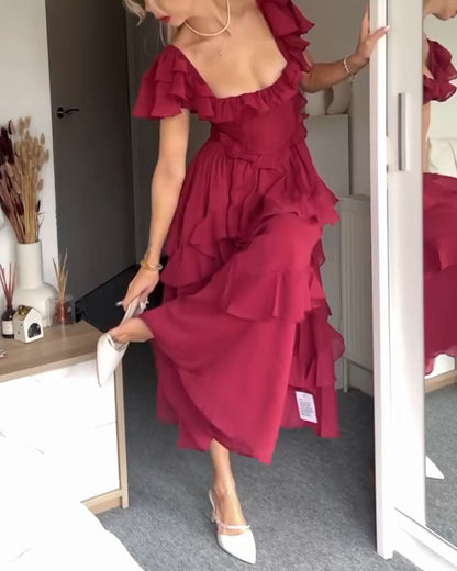 Quinlan | Robe Élégante Taille Haute avec Dentelle