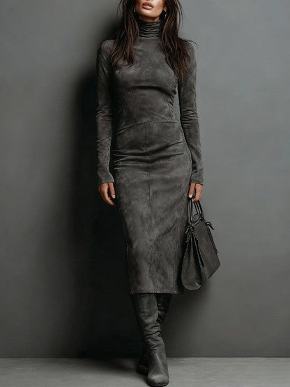 Mildred™ | Chic Suede Maxi Gown