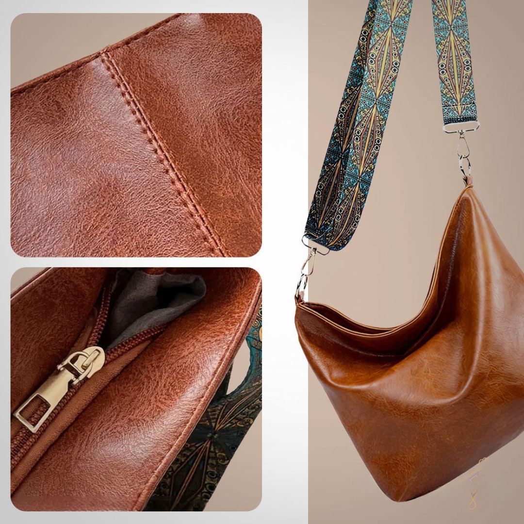 Greta - Sac en cuir vintage avec une bandoulière élégante